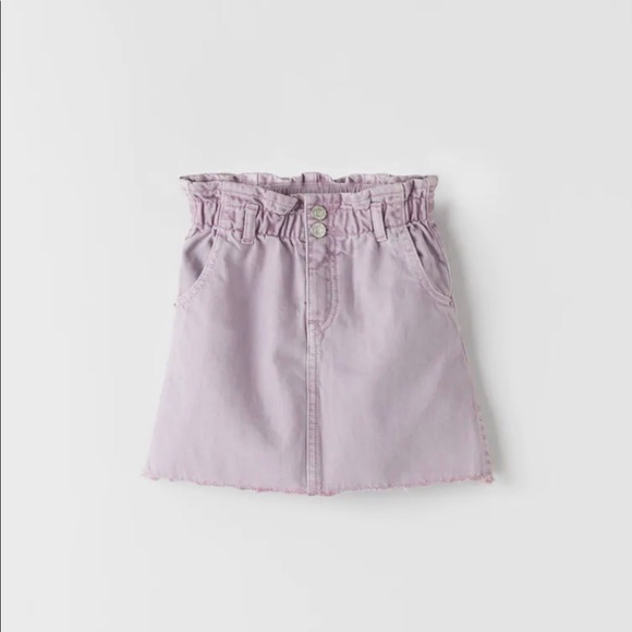 Zara Other - Paperbag Denim Skirt Purple Mauve Zara Kids NWT